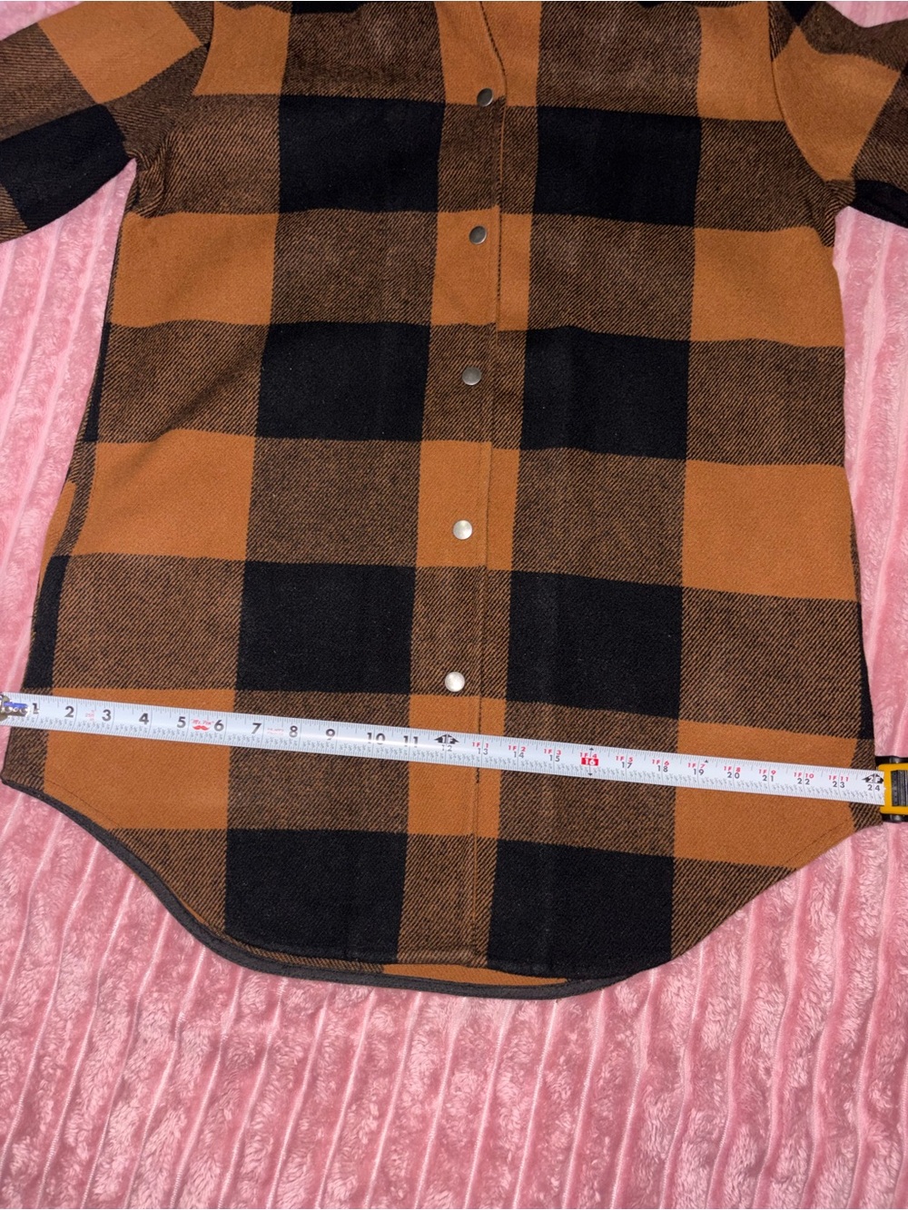 RD Style Black and Brown Plaid Button Shirt Jacket - Picture 14 of 16